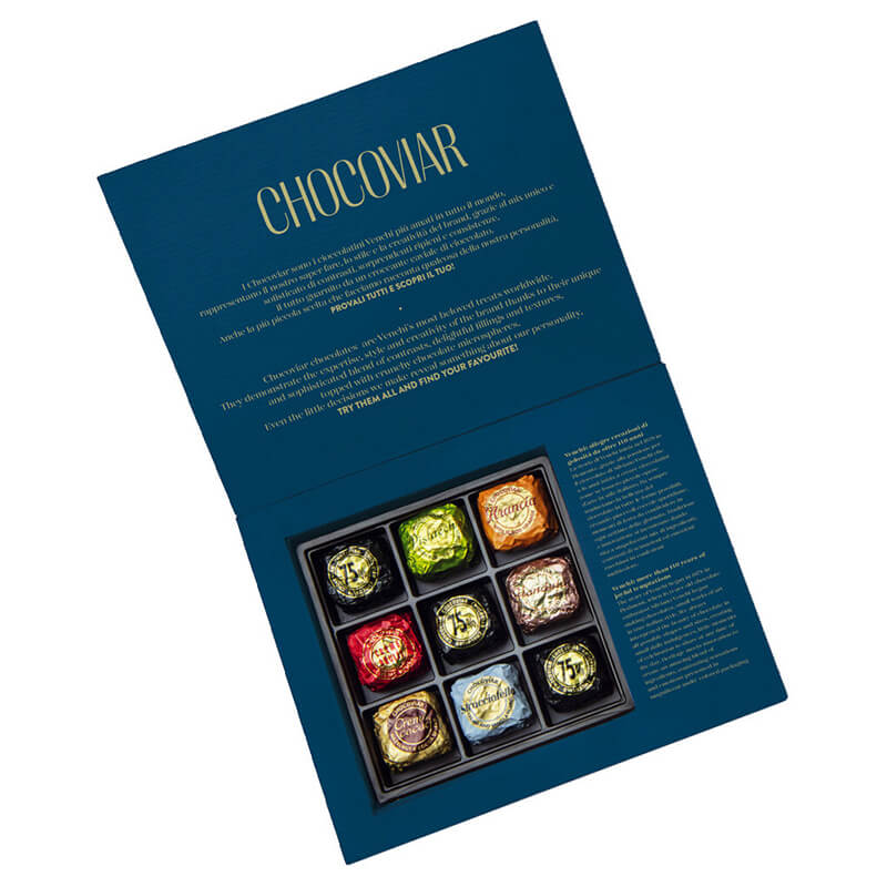 Mini-Pralinen Geschenkbox mit 9 Sorten von Venchi, 167 g weitere Ansicht Mini-Pralinen Geschenkbox mit 9 Sorten von Venchi, 167 g