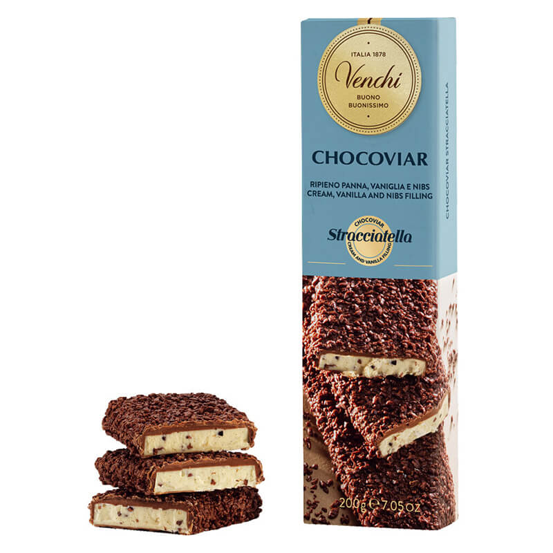 Chocoviar Stracciatella Bar - Milchschokolade mit Cremefüllungvon Venchi, 200 g weitere Ansicht Chocoviar Stracciatella Bar - Milchschokolade mit Cremefüllungvon Venchi, 200 g