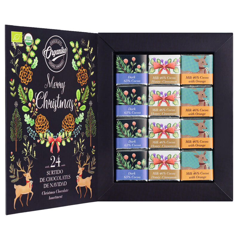 Mini Bio Schokoladentafeln in Geschenkpackung von Chocolate Organiko, 110 g weitere Ansicht Mini Bio Schokoladentafeln in Geschenkpackung von Chocolate Organiko, 110 g