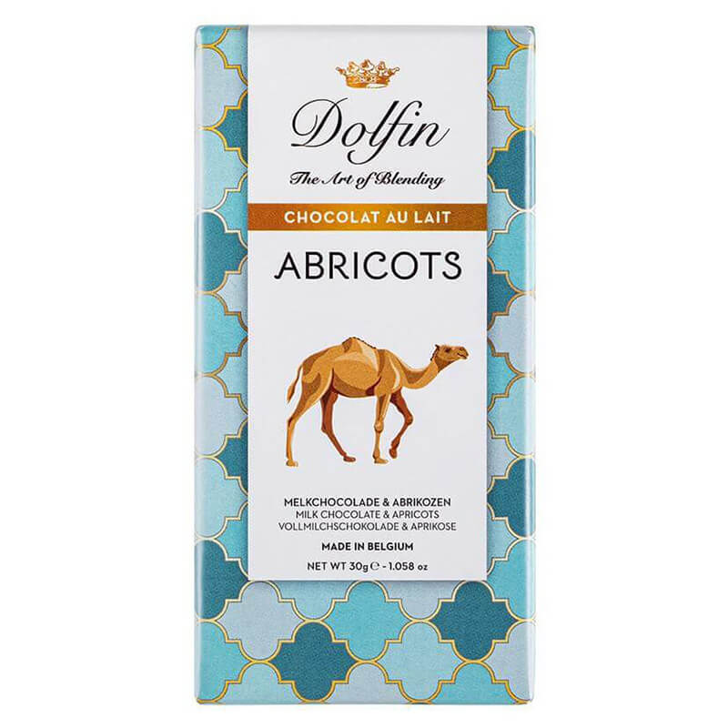 Dolfin Abricots Vollmilchschokolade mit Aprikose, 30 g weitere Ansicht Dolfin Abricots Vollmilchschokolade mit Aprikose, 30 g