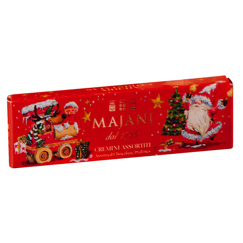 Majani Schichtpralinen Cremini Fiat in weihnachtlicher Geschenkpackung, 40,5 g weitere Ansicht Majani Schichtpralinen Cremini Fiat in weihnachtlicher Geschenkpackung, 40,5 g