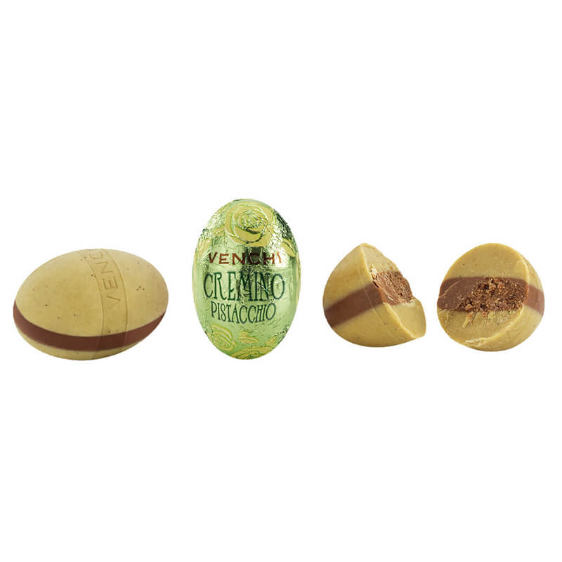 Ostereier Cremino Pistachio mit Pistazien- & Nougatcreme von Venchi, 100 g weitere Ansicht Ostereier Cremino Pistachio mit Pistazien- & Nougatcreme von Venchi, 100 g