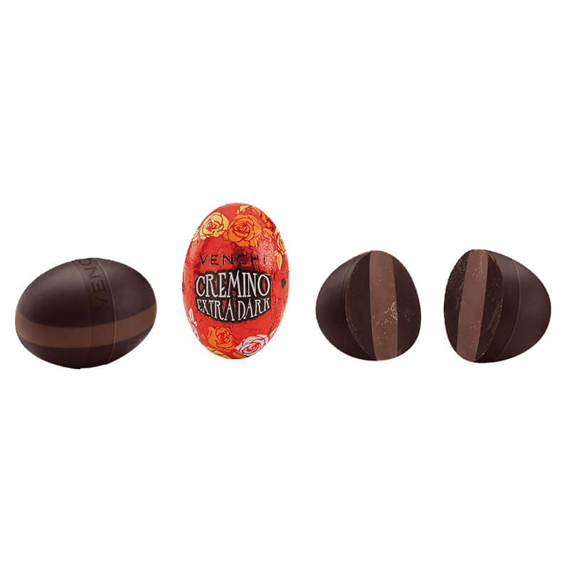 Ostereier Cremino Extra Dark mit dunkler Schokolade & Gianduia von Venchi, 100 g weitere Ansicht Ostereier Cremino Extra Dark mit dunkler Schokolade & Gianduia von Venchi, 100 g