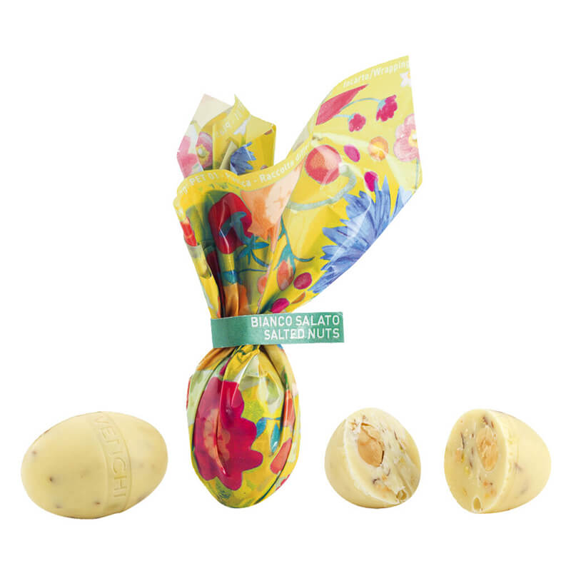 Ostereier mit gesalzenen Mandeln, Pistazien & Haselnüssen aus weißer Schokolade von Venchi, 100 g weitere Ansicht Ostereier mit gesalzenen Mandeln, Pistazien & Haselnüssen aus weißer Schokolade von Venchi, 100 g