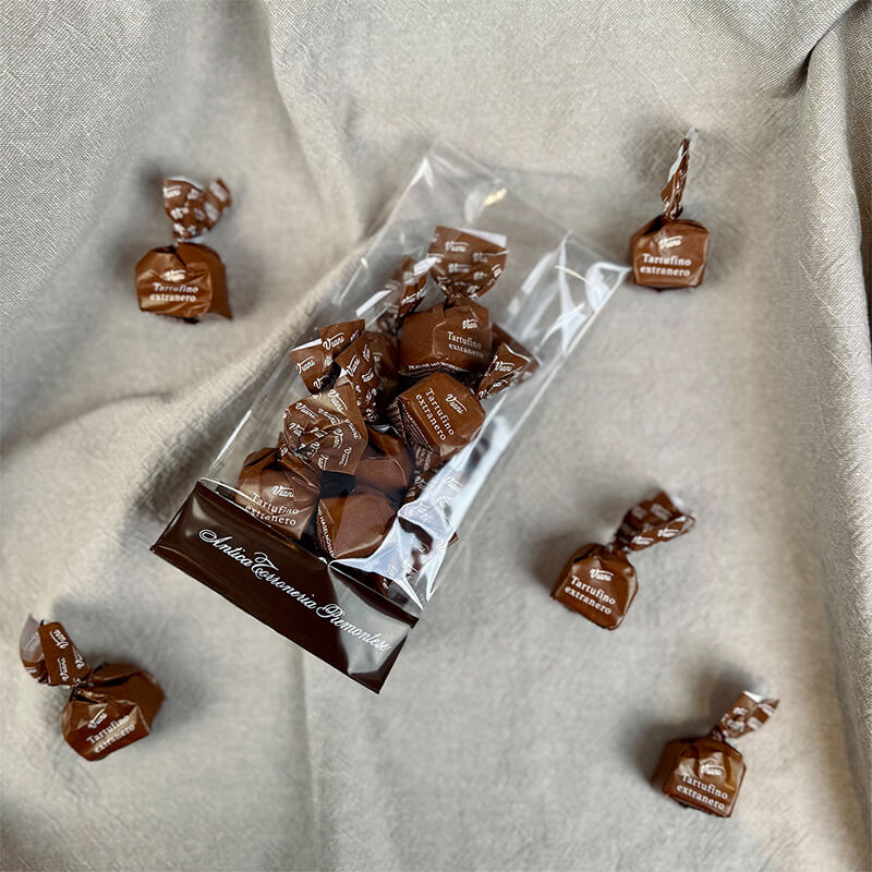 Tartufini dolci extraneri - extra dunkle Mini Schokoladentrüffel mit Zartbitterschokolade, 100 g