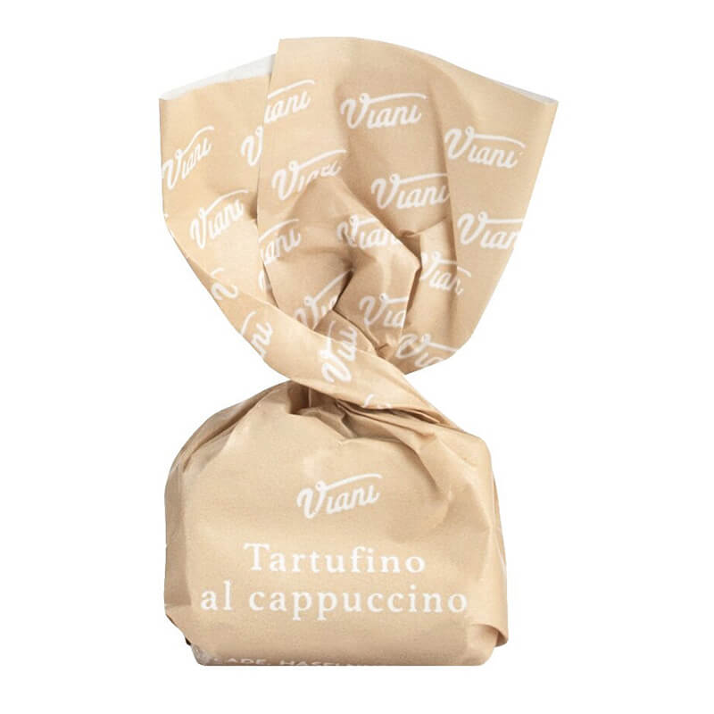 Tartufini dolci al cappuccino - helle Mini Schokoladentrüffel mit Cappuccinogeschmack, 100 g weitere Ansicht Tartufini dolci al cappuccino - helle Mini Schokoladentrüffel mit Cappuccinogeschmack, 100 g