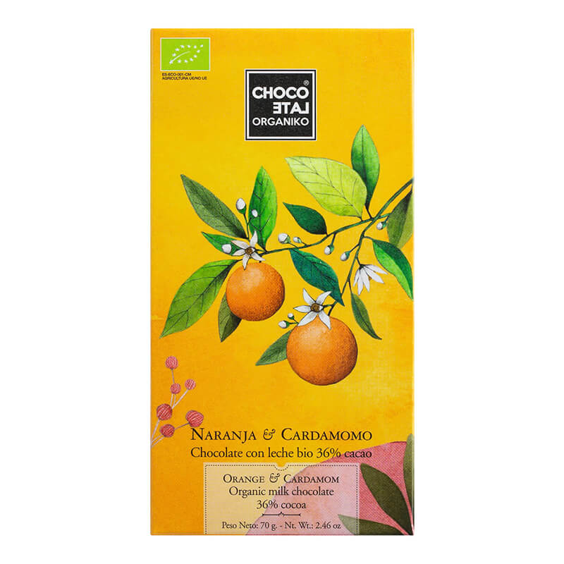 Vollmilchschokolade mit Orange & Kardamom Bio von Chocolate Organiko, 70 g weitere Ansicht Vollmilchschokolade mit Orange & Kardamom Bio von Chocolate Organiko, 70 g