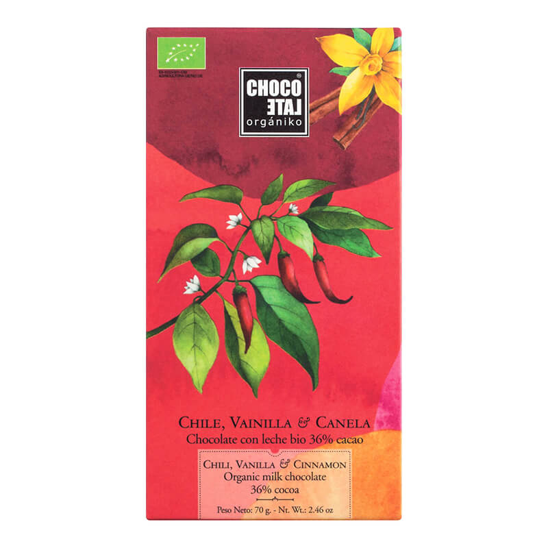 Vollmilchschokolade mit Chilli, Vanille & Zimt Bio von Chocolate Organiko, 70 g weitere Ansicht Vollmilchschokolade mit Chilli, Vanille & Zimt Bio von Chocolate Organiko, 70 g