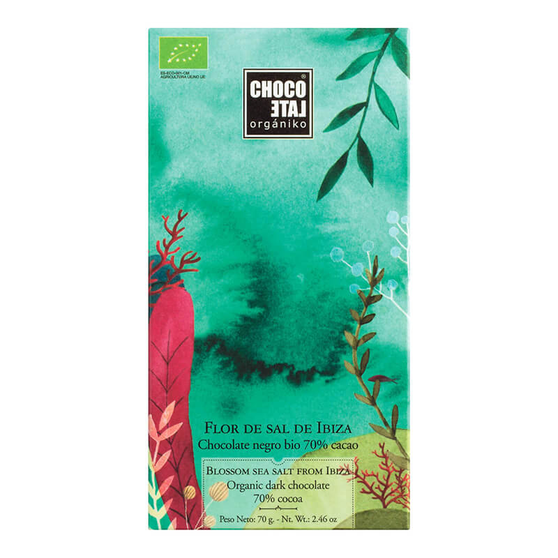 Zartbitterschokolade mit Fleur de Sel Bio von Chocolate Organiko, 70 g weitere Ansicht Zartbitterschokolade mit Fleur de Sel Bio von Chocolate Organiko, 70 g