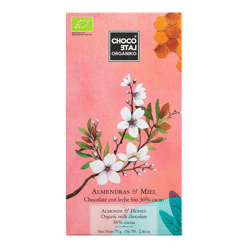Vollmilchschokolade mit Mandeln & Honig Bio von Chocolate Organiko, 70 g weitere Ansicht Vollmilchschokolade mit Mandeln & Honig Bio von Chocolate Organiko, 70 g