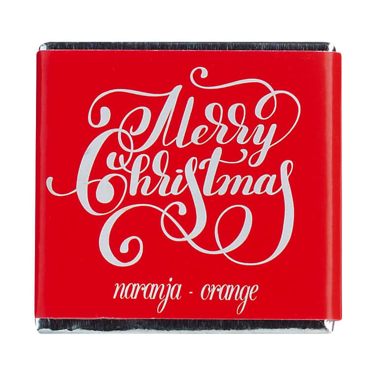 Merry Christmas Minitafeln - Bio Vollmilchschokolade 24 aromatisierte Täfelchen von Chocolate Organiko, 120 g weitere Ansicht Merry Christmas Minitafeln - Bio Vollmilchschokolade 24 aromatisierte Täfelchen von Chocolate Organiko, 120 g