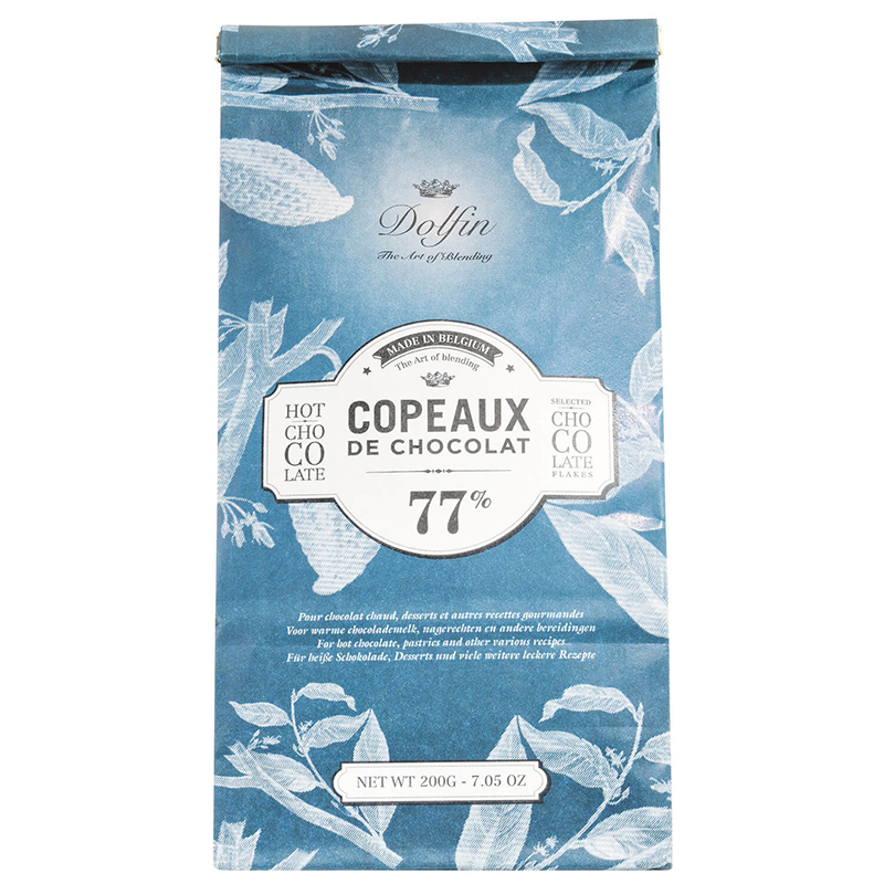 Dolfin Trinkschokolade, Copeaux de Chocolat- Kakaogehalt 77 %, 200 g weitere Ansicht Dolfin Trinkschokolade, Copeaux de Chocolat- Kakaogehalt 77 %, 200 g
