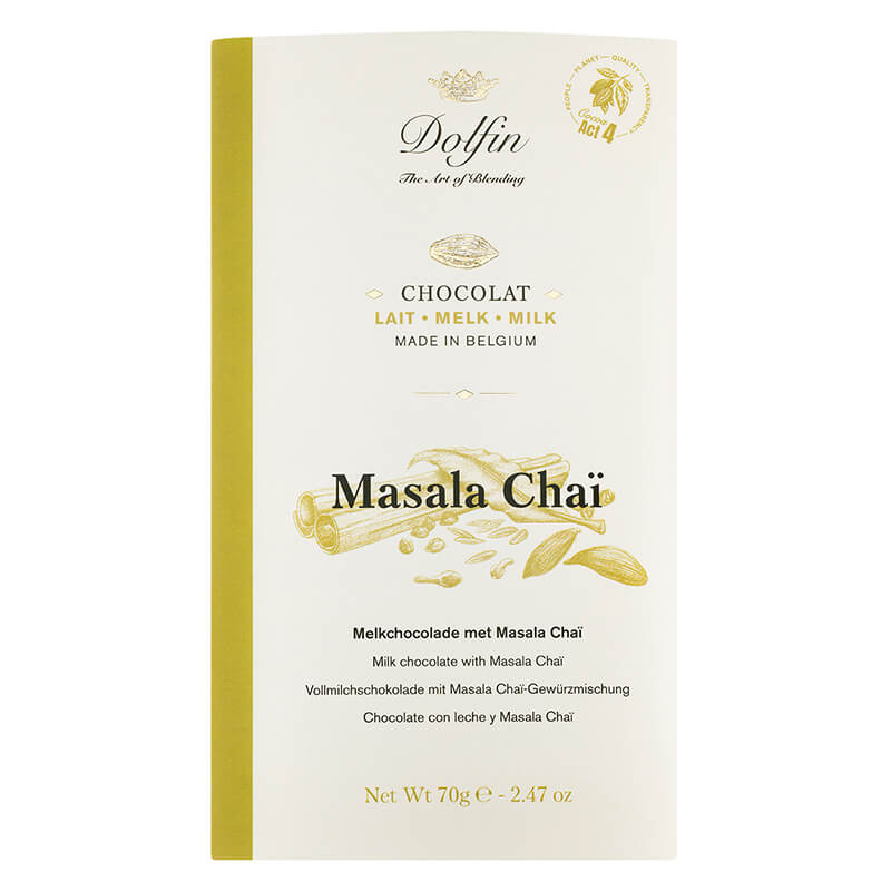 Dolfin Vollmilchschokolade mit Masala Chai, 70 g