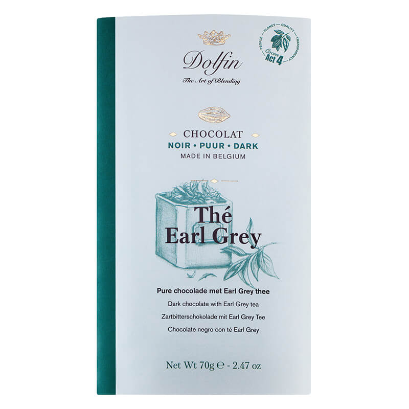 Dolfin Zartbitterschokolade mit Earl Grey Tea, 70 g