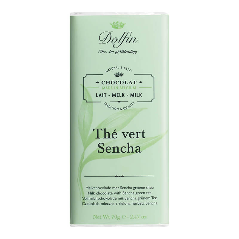 Dolfin Vollmilchschokolade mit grünem Tee, 70 g weitere Ansicht Dolfin Vollmilchschokolade mit grünem Tee, 70 g