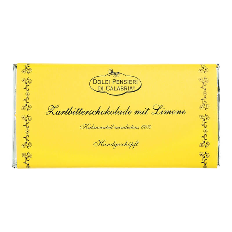 Bitterschokolade mit Limone, handgeschöpft von Dolci Pensierei, 100 g weitere Ansicht Bitterschokolade mit Limone, handgeschöpft von Dolci Pensierei, 100 g