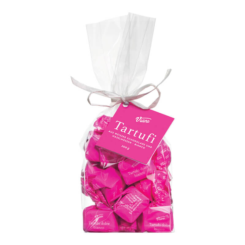 Tartufi dolci bianchi - weiße Trüffelpralinen, rosa 200 g weitere Ansicht Tartufi dolci bianchi - weiße Trüffelpralinen, rosa 200 g