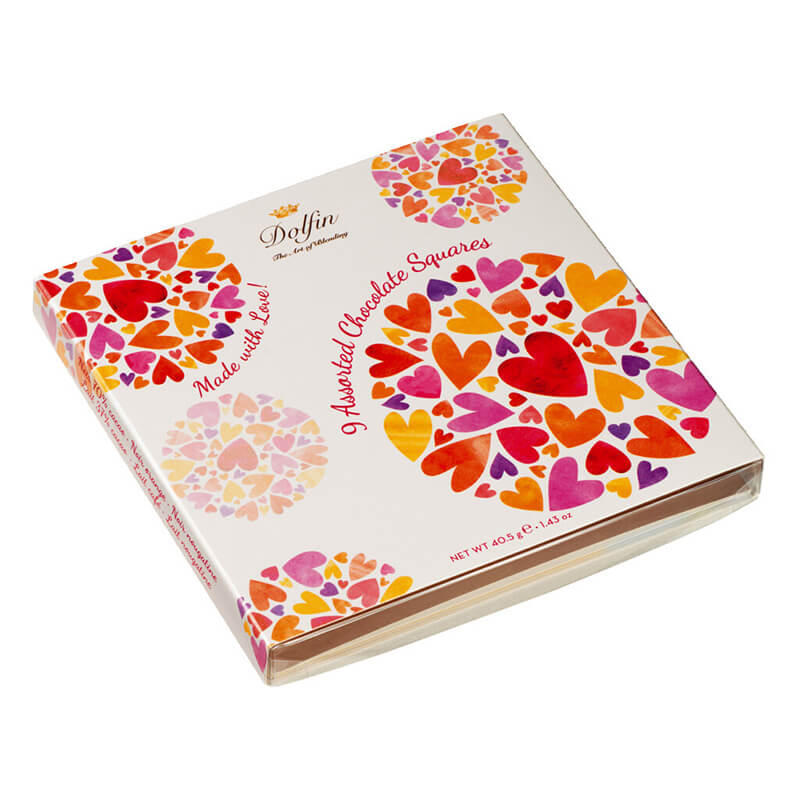 Dolfin Geschenkbox Love aus 9 Täfelchen verschiedener Schokoladen, 40 g weitere Ansicht Dolfin Geschenkbox Love aus 9 Täfelchen verschiedener Schokoladen, 40 g