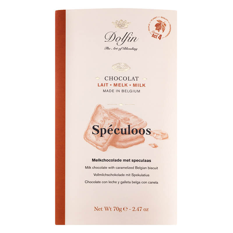 Dolfin Vollmilchschokolade mit Spekulatius, 70 g weitere Ansicht Dolfin Vollmilchschokolade mit Spekulatius, 70 g