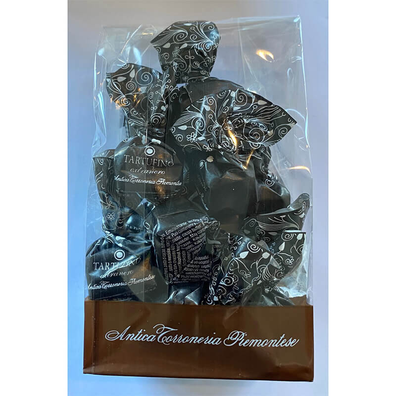 Tartufini dolci extraneri - Mini Schokoladentrüffel mit Zartbitterschokolade von Antica Torroneria Piemontese, 100 g weitere Ansicht Tartufini dolci extraneri - Mini Schokoladentrüffel mit Zartbitterschokolade von Antica Torroneria Piemontese, 100 g