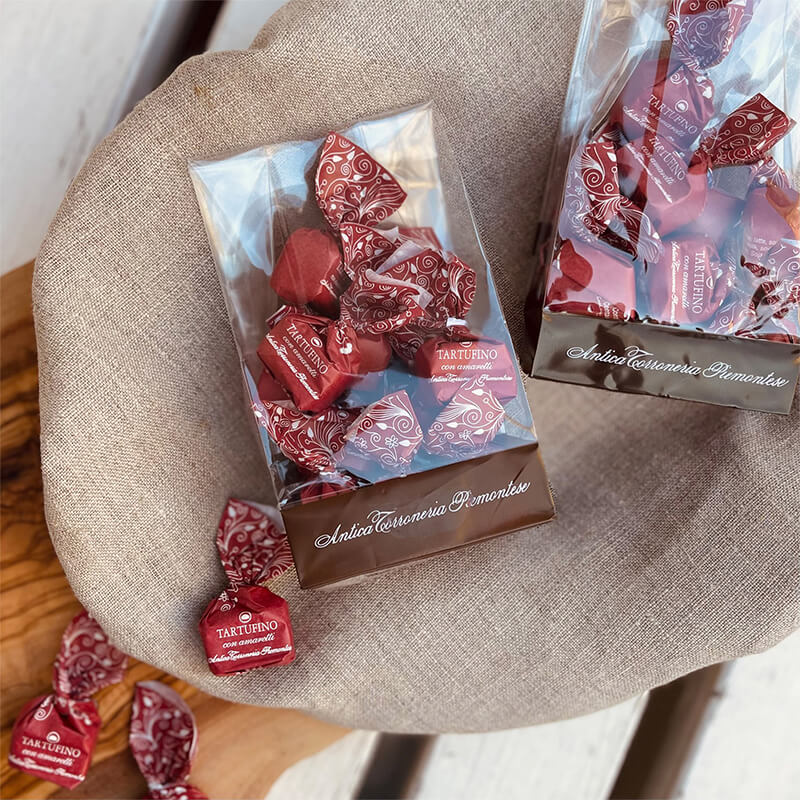 Tartufini dolci con amaretti - Mini Schokoladentrüffel mit Amarettis von Antica Torroneria Piemontese, 100 g