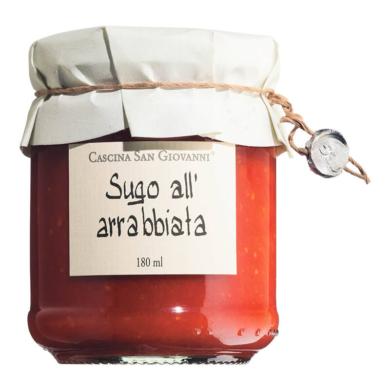 Sugo all arrabbiata Tomatensauce mit Chili - scharf von Cascina San Giovanni, 180 ml weitere Ansicht Sugo all arrabbiata Tomatensauce mit Chili - scharf von Cascina San Giovanni, 180 ml