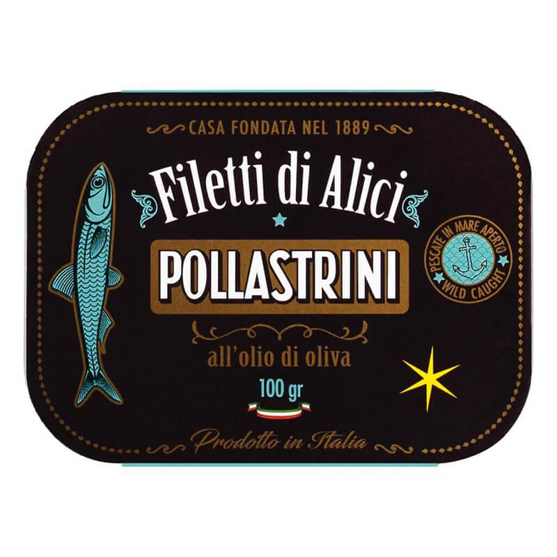 Sardellenfilets in Olivenöl von Pollastrini, 100 g