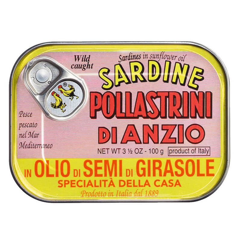 Sardinen in Olivenöl von Pollastrini, 100 g weitere Ansicht Sardinen in Olivenöl von Pollastrini, 100 g