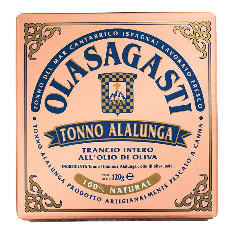 Tonno Alalunga - magerer, zartrosa Thunfisch bester Qualität von Olasagasti, 120 g