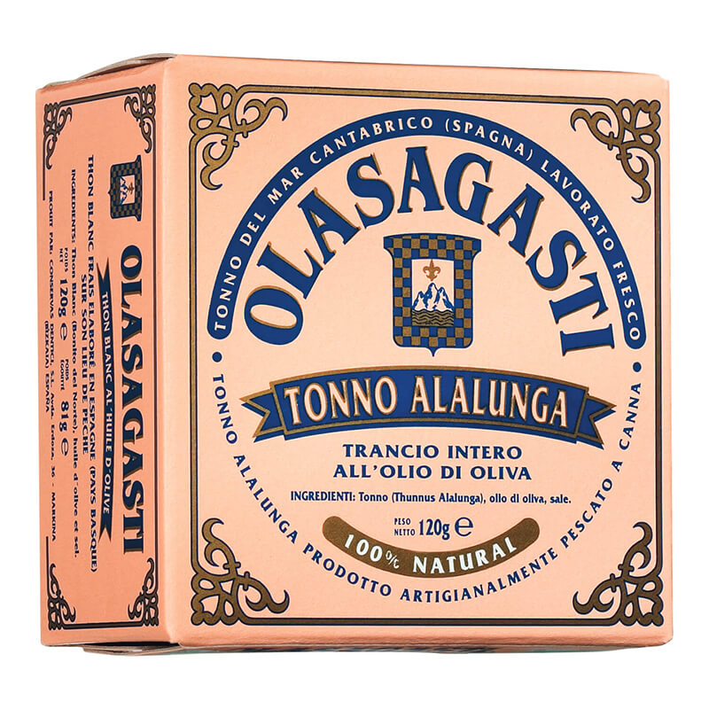 Tonno Alalunga - magerer, zartrosa Thunfisch bester Qualität von Olasagasti, 120 g