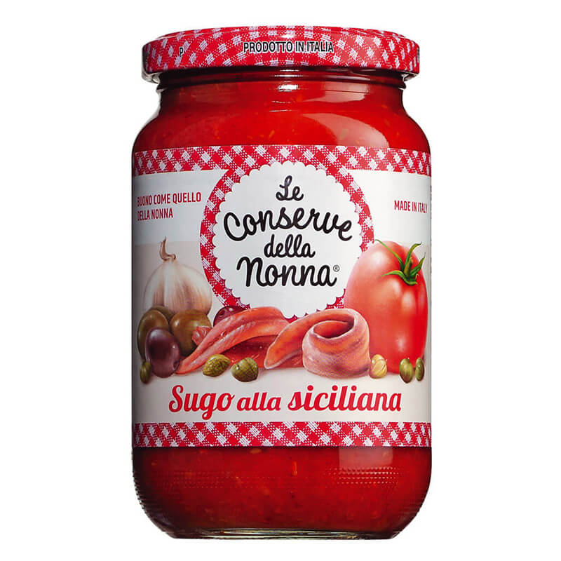 Sugo alla siciliana - Tomatensauce mit Kapern & Anchovis, 350 g weitere Ansicht Sugo alla siciliana - Tomatensauce mit Kapern & Anchovis, 350 g