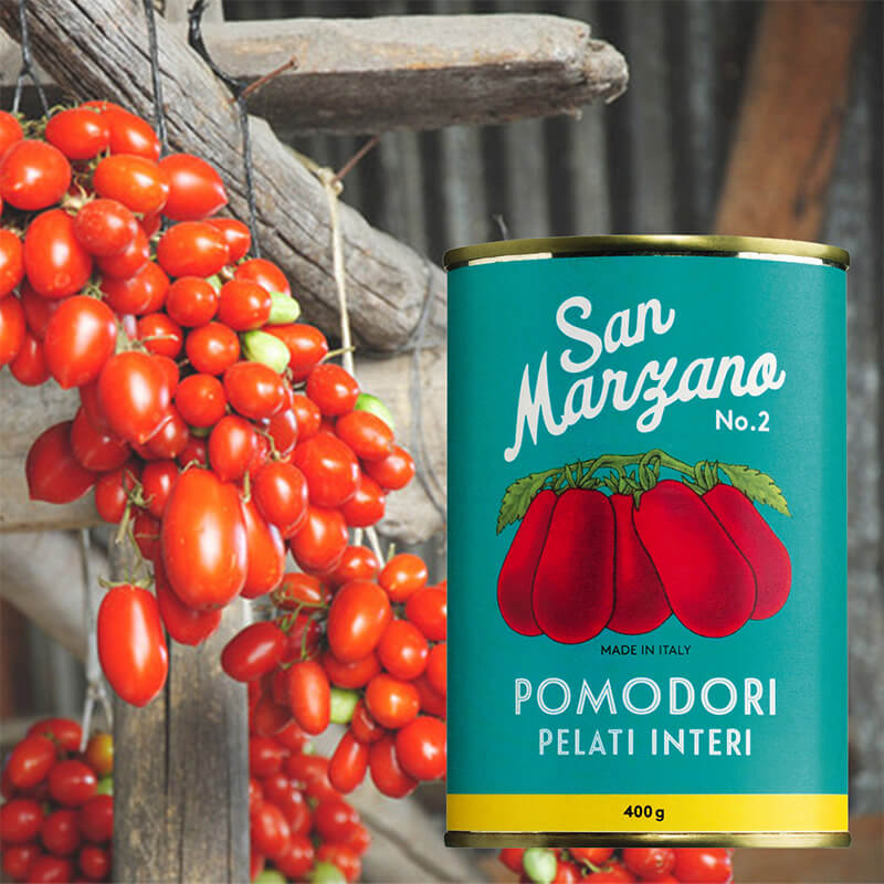 San Marzano Tomaten - handgeerntete, geschälte Top-Qualität - Vintage, 400 g