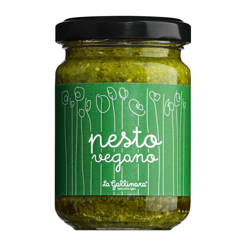 Pesto genovese vegan - klassisches Basilikumpesto von La Gallinara, 130 g weitere Ansicht Pesto genovese vegan - klassisches Basilikumpesto von La Gallinara, 130 g