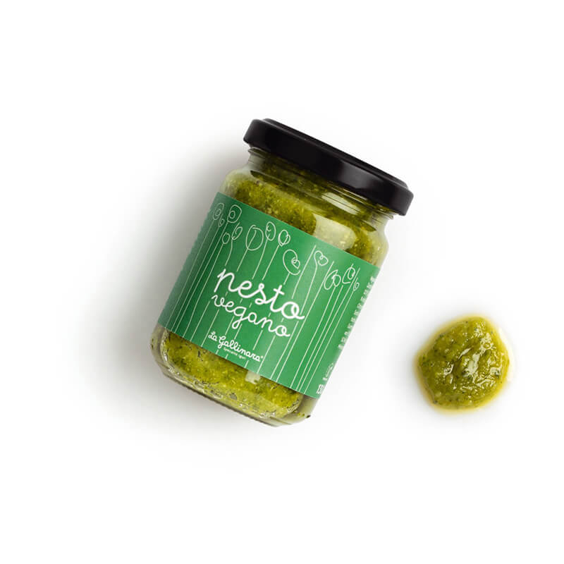 Pesto genovese vegan - klassisches Basilikumpesto von La Gallinara, 130 g weitere Ansicht Pesto genovese vegan - klassisches Basilikumpesto von La Gallinara, 130 g