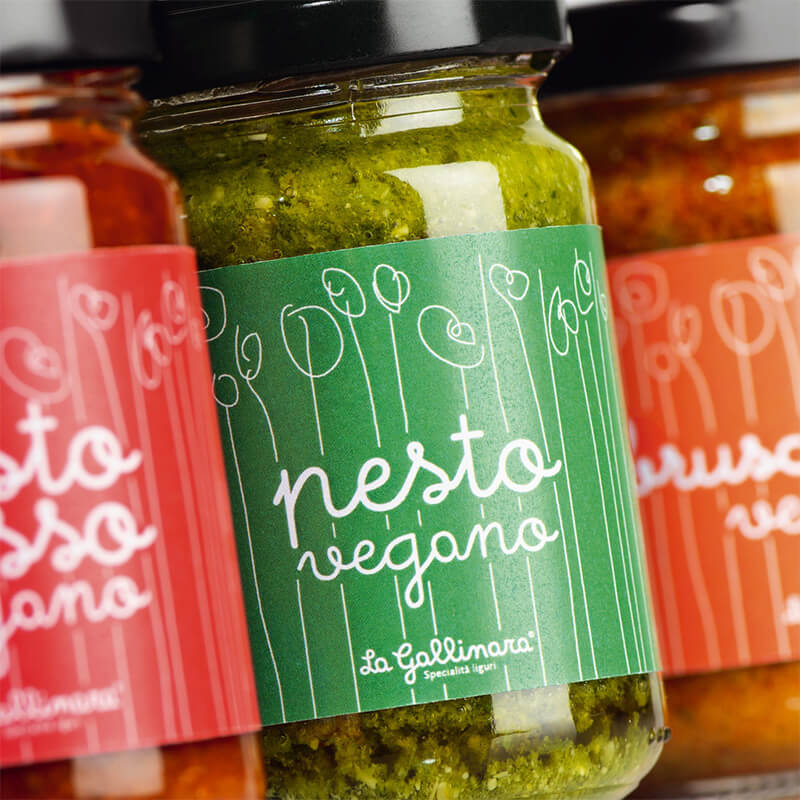 Pesto genovese vegan - klassisches Basilikumpesto von La Gallinara, 130 g weitere Ansicht Pesto genovese vegan - klassisches Basilikumpesto von La Gallinara, 130 g