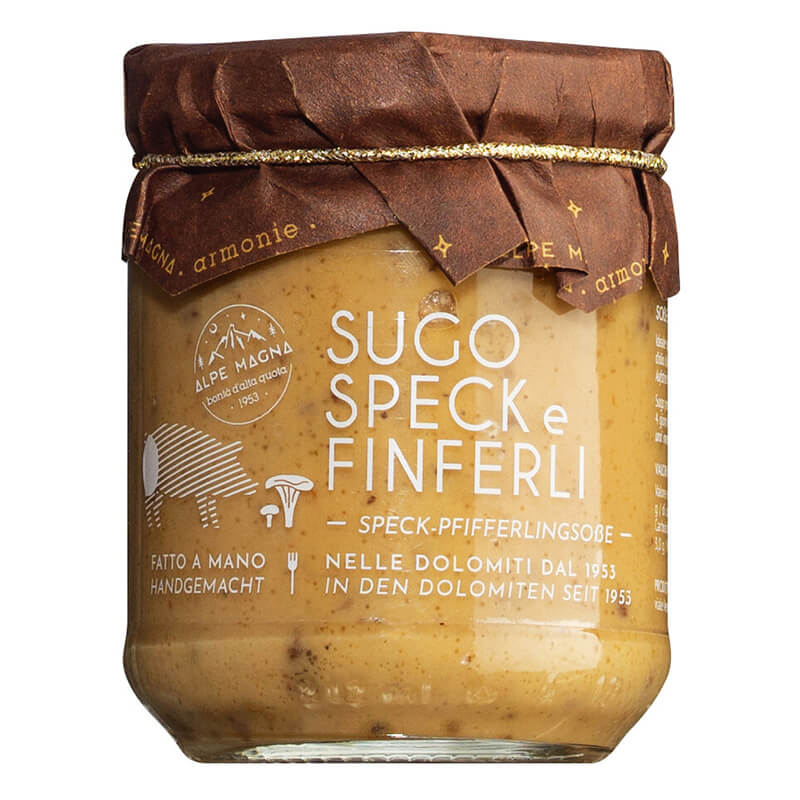 Sugo Speck e Finferli - Sauce mit Speck und Pfifferlingen von Alpe Magna, 190 g