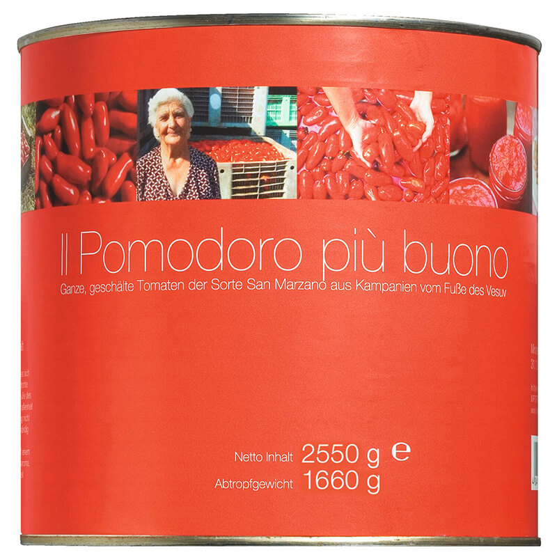 San Marzano Tomaten - handgeerntete, geschälte Top-Qualität, 2,55 kg weitere Ansicht San Marzano Tomaten - handgeerntete, geschälte Top-Qualität, 2,55 kg