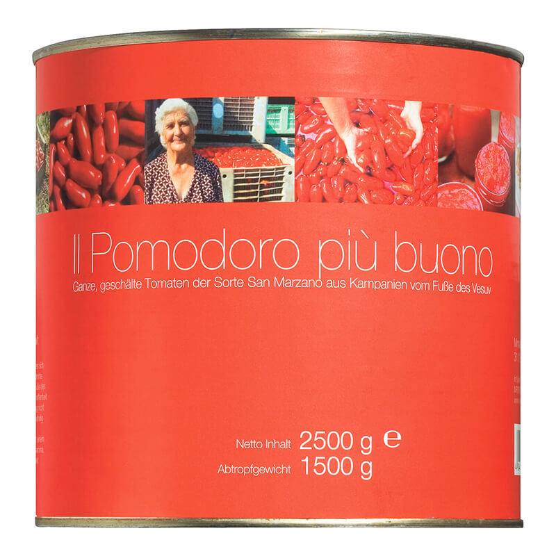 San Marzano Tomaten - handgeerntete, geschälte Top-Qualität, 2,5 kg