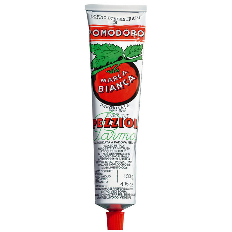 Marca Bianca - Tomatenmark doppelt konzentriert & fein-fruchtig von Pezziol, 130 g weitere Ansicht Marca Bianca - Tomatenmark doppelt konzentriert & fein-fruchtig von Pezziol, 130 g