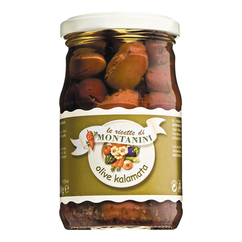 Schwarze Kalamata Oliven von Montanini, 280 g weitere Ansicht Schwarze Kalamata Oliven von Montanini, 280 g