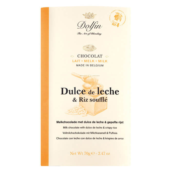 Dolfin Vollmilchschokolade mit Milchcreme & Puffreis, 70 g
