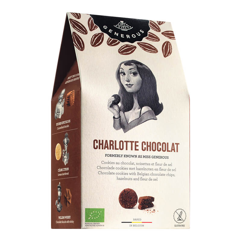 Generous Charlotte Chocolat Schokoladencookies, glutenfrei Bio, 120 g weitere Ansicht Generous Charlotte Chocolat Schokoladencookies, glutenfrei Bio, 120 g