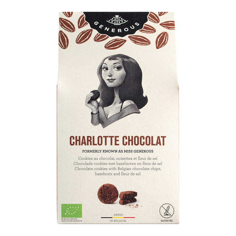 Generous Charlotte Chocolat Schokoladencookies, glutenfrei Bio, 120 g weitere Ansicht Generous Charlotte Chocolat Schokoladencookies, glutenfrei Bio, 120 g