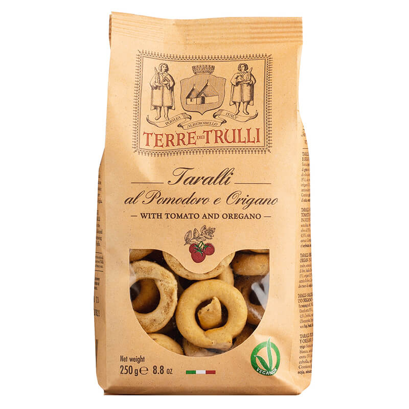 Taralli Salzgebäck mit Tomate & Oregano von Terre dei Trulli, 250 g weitere Ansicht Taralli Salzgebäck mit Tomate & Oregano von Terre dei Trulli, 250 g