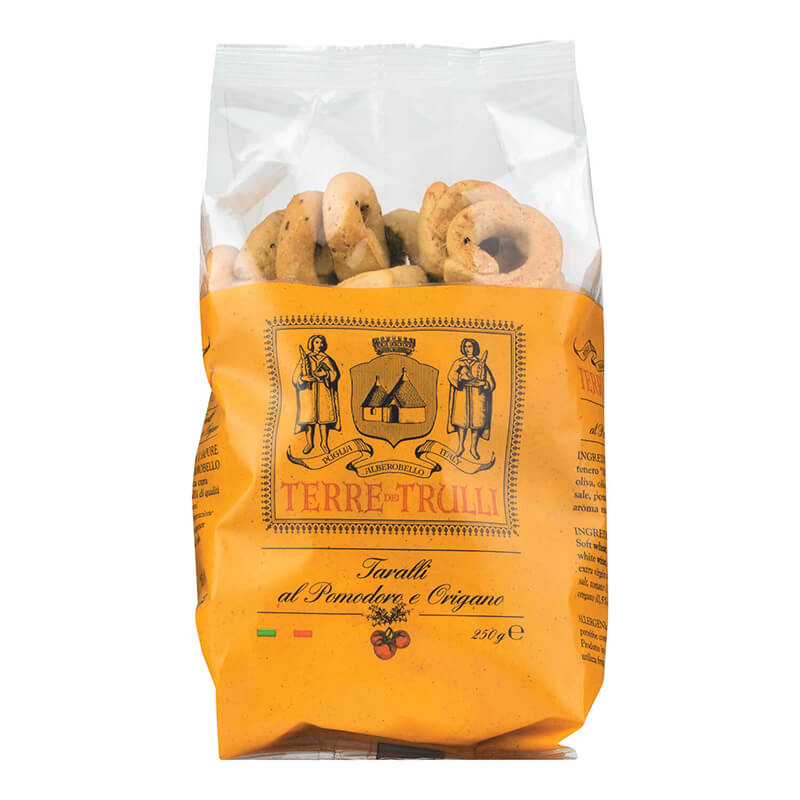 Taralli Salzgebäck mit Tomate & Oregano von Terre dei Trulli, 250 g weitere Ansicht Taralli Salzgebäck mit Tomate & Oregano von Terre dei Trulli, 250 g