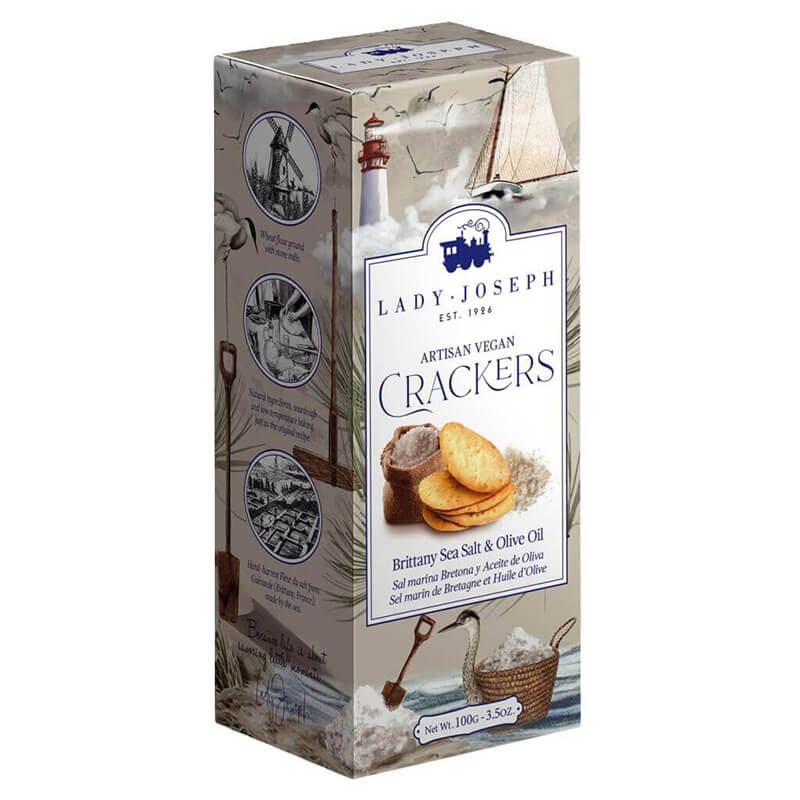 Britanny Sea Salt & Olive Oil - Cracker mit Meersalz & Olivenöl von Lady Joseph, 100 g