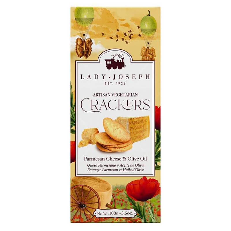 Parmesan Cheese & Olive Oil - Cracker mit Parmesan und Olivenöl von Lady Joseph, 100 g weitere Ansicht Parmesan Cheese & Olive Oil - Cracker mit Parmesan und Olivenöl von Lady Joseph, 100 g