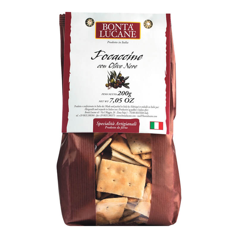 Focaccine alle Olive mit Oliven von Lucane, 200 g