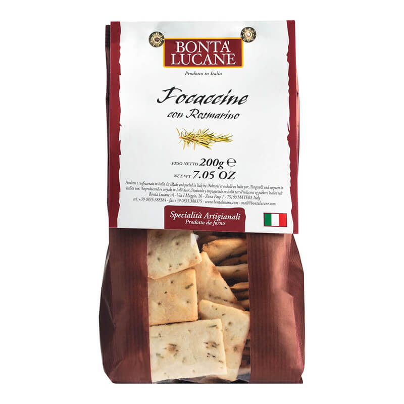 Focaccine al Rosmarino mit Rosmarin von Lucane, 200 g weitere Ansicht Focaccine al Rosmarino mit Rosmarin von Lucane, 200 g