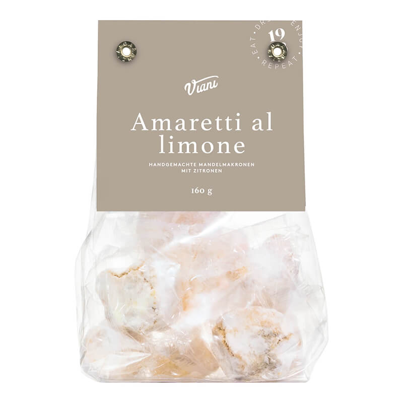 Amaretti al limone, Mandelmakronen mit Zitrone, 160 g